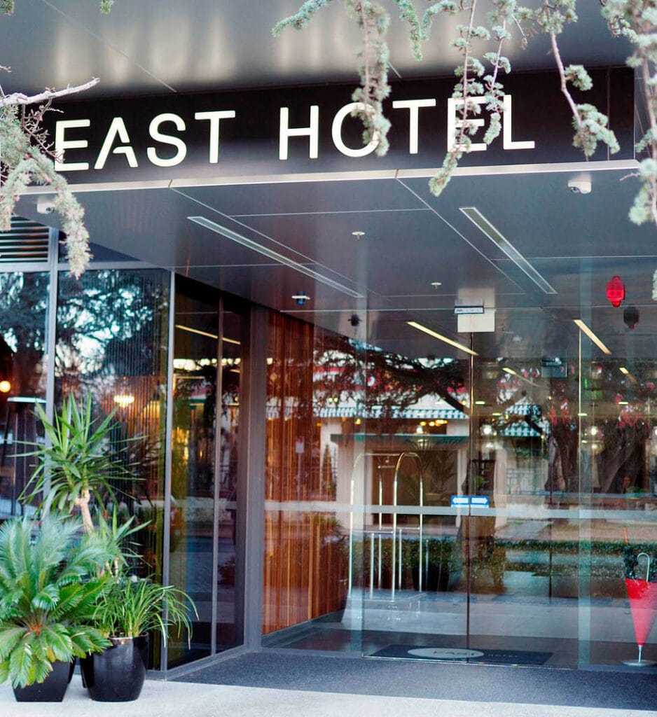 Entrance to the East Hotel Canberra, a comfortable and private venue often used for relationship counselling intensives and workshops.